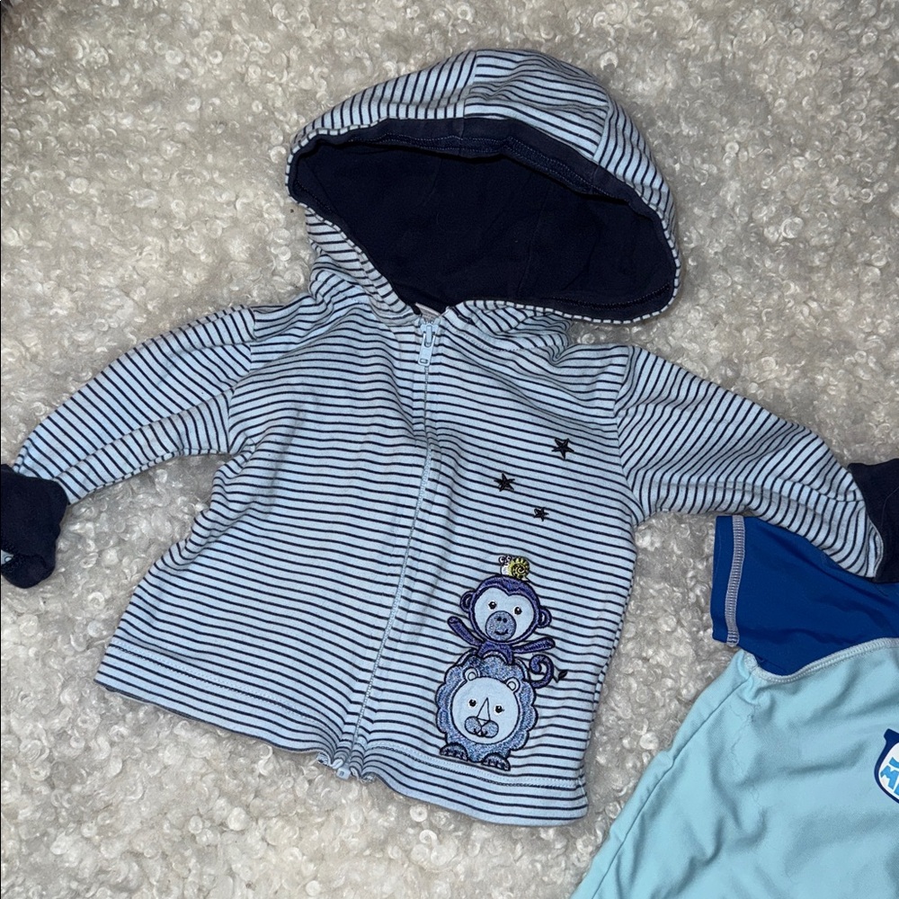 9/12m vintage Boys Fisher-Price Striped Hoodie